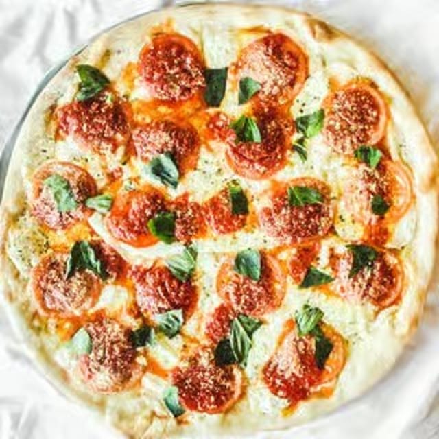 Margherita Gluten Free Pizza.