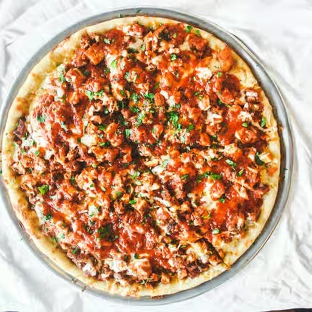 Chicken Parmigiana Pizza.