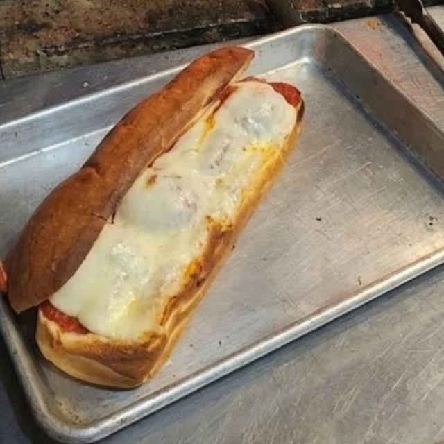 Eggplant Parmigiana Sandwich.