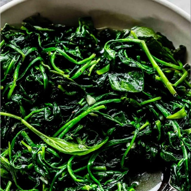 Sauteed Spinach.