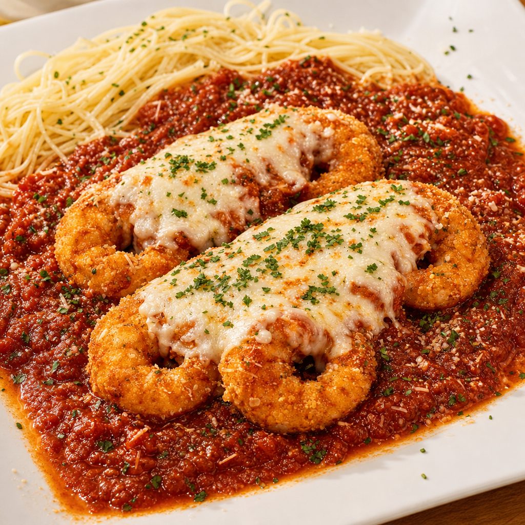 Shrimp Parmigiana.