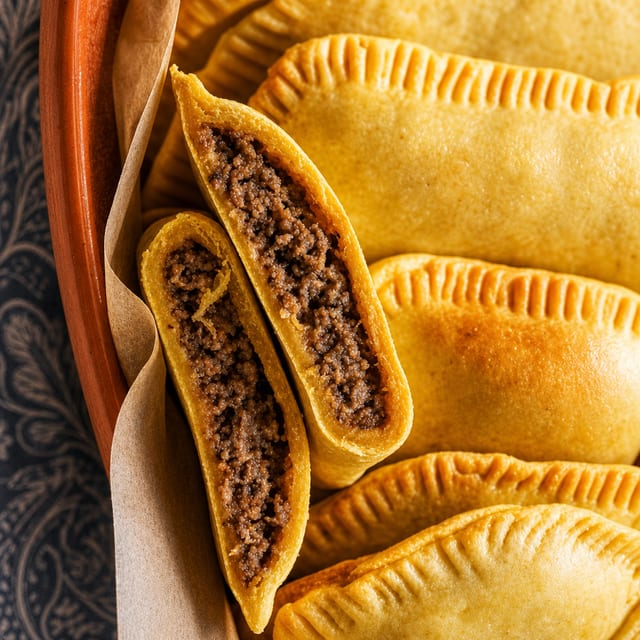 Jamaican Beef Patty with Cheese.